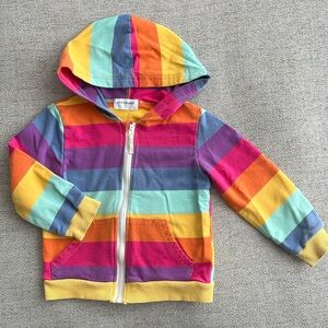 Rainbow Stripe Mud Kingdom Kids Toddler Zip-Up Sweatshirt